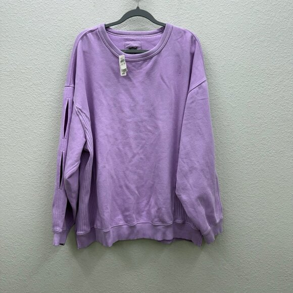 aerie Tops - Aerie Chill Cozy Oversized Crew Purple Pullover Sweatshirt Womens size XL NEW